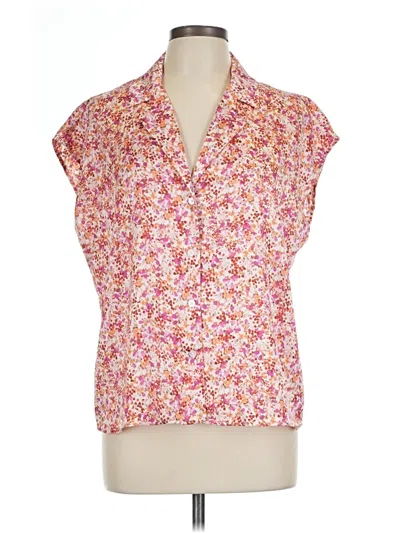 Pre-owned Halogen Short Sleeve Blouse In Pink