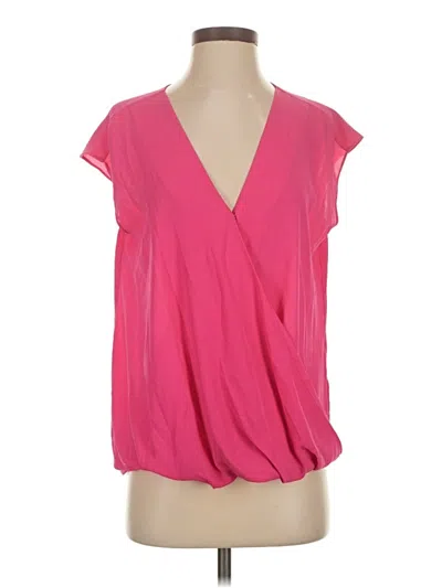 Pre-owned Halogen Short Sleeve Blouse In Pink