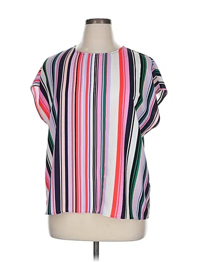 Pre-owned Halogen Short Sleeve Blouse In Pink