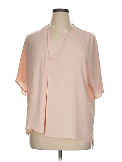 Pre-owned Halogen Short Sleeve Blouse In Pink