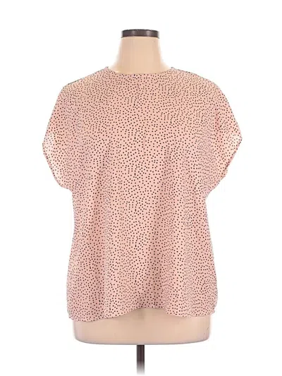 Pre-owned Halogen Short Sleeve Blouse In Pink