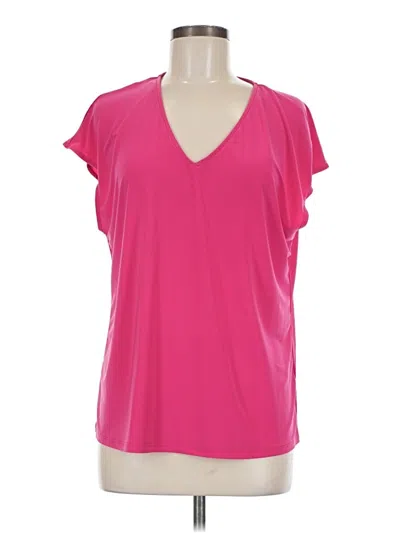 Pre-owned Halogen Short Sleeve Blouse In Pink