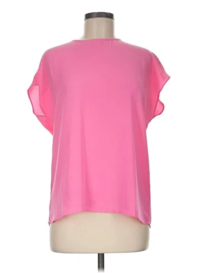 Pre-owned Halogen Short Sleeve Blouse In Pink