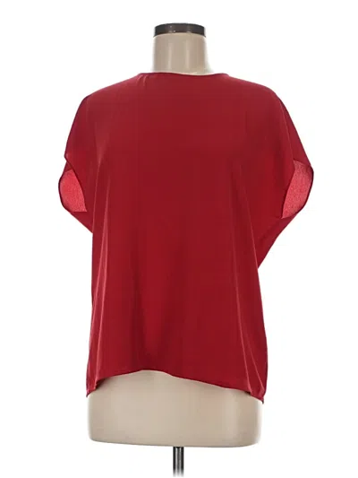 Pre-owned Halogen Short Sleeve Blouse In Red
