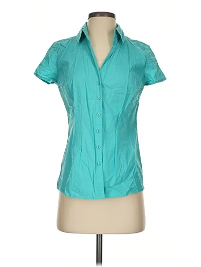 Pre-owned Halogen Short Sleeve Blouse In Teal