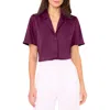 Halogen ® Short Sleeve Button-up Camp Shirt In Purple