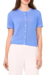 Halogen ® Short Sleeve Button-up Sweater In Blue