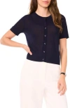 Halogen ® Short Sleeve Button-up Sweater In Blue