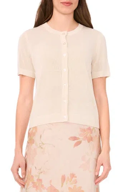 Halogen ® Short Sleeve Button-up Sweater In Neutral