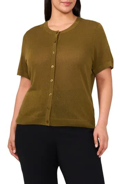 Halogen ® Short Sleeve Cardigan In Brown