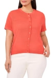 Halogen ® Short Sleeve Cardigan In Orange