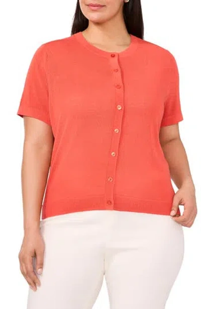 Halogen ® Short Sleeve Cardigan In Orange