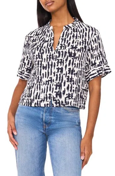 Halogen ® Short Sleeve Crop Button-up Top