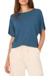 Halogen ® Short Sleeve Crop Sweater In Blue Tapestry