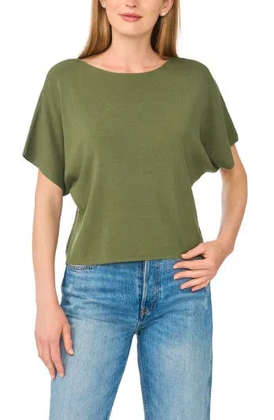 Halogen ® Short Sleeve Crop Sweater In Green
