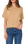 Halogen ® Short Sleeve Crop Sweater In Camel