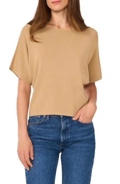 Halogen ® Short Sleeve Crop Sweater In Camel