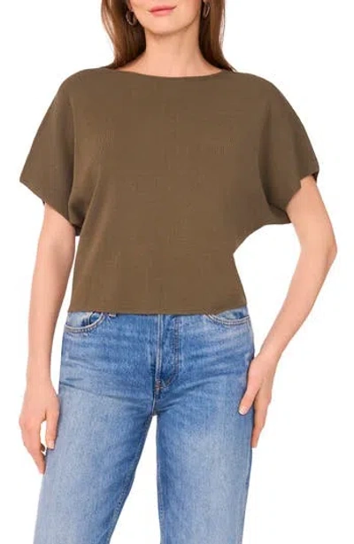 Halogen ® Short Sleeve Crop Sweater In Grape Leaf