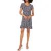 Halogen ® Short Sleeve Flounce Hem Minidress