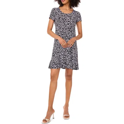 Halogen ® Short Sleeve Flounce Hem Minidress