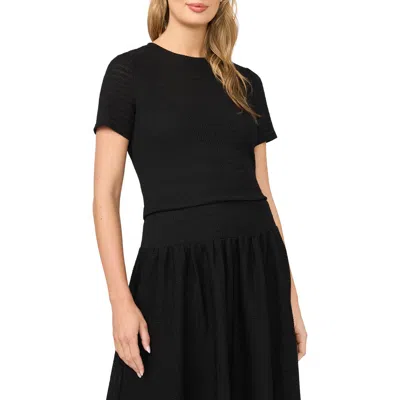 Halogen ® Short Sleeve Knit Top In Black