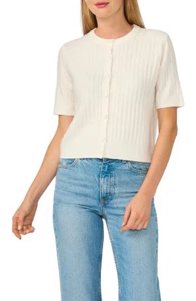 Halogen ® Short Sleeve Rib Cardigan In Neutral