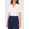 Halogen ® Short Sleeve Rib Polo Sweater In New Ivory White