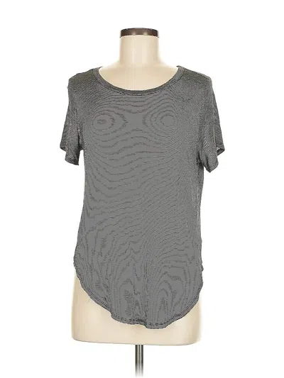 Pre-owned Halogen Short Sleeve T-shirt In Gray