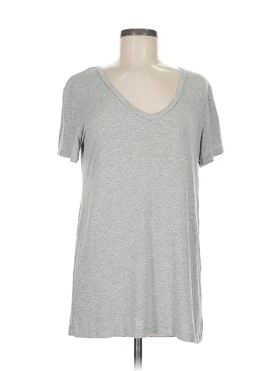 Pre-owned Halogen Short Sleeve T-shirt In Gray