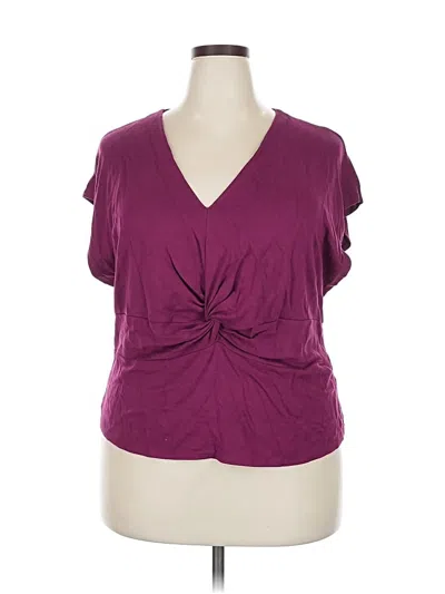 Pre-owned Halogen Short Sleeve T-shirt In Purple