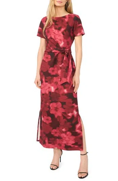 Halogen ® Short Sleeve Tie Waist Maxi Dress In Multi