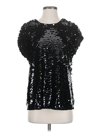 Pre-owned Halogen Short Sleeve Top Black Cold Shoulder Neckline Tops