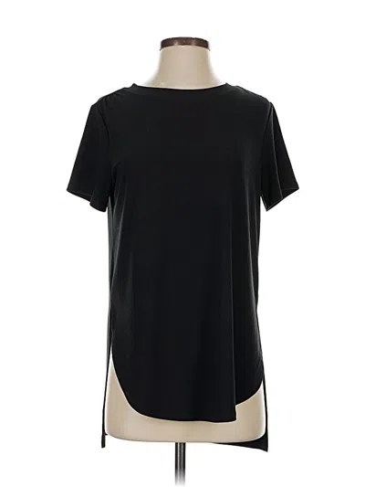 Pre-owned Halogen Short Sleeve Top Black Crew Neck Tops