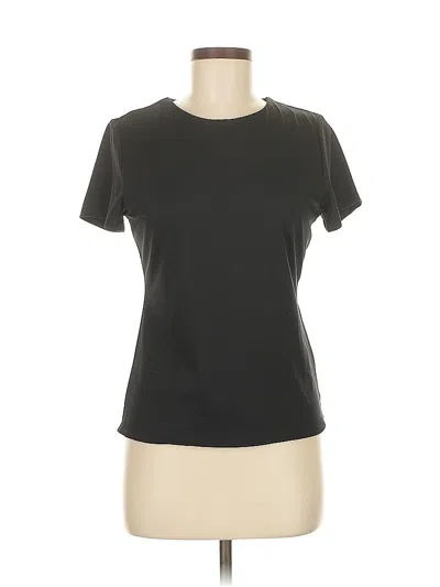 Pre-owned Halogen Short Sleeve Top Black Crew Neck Tops