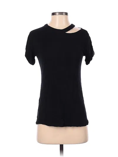 Pre-owned Halogen Short Sleeve Top Black Keyhole Neckline Tops
