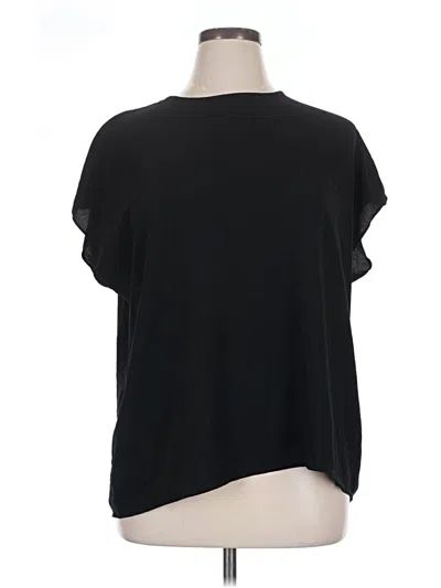 Pre-owned Halogen Short Sleeve Top Black One Shoulder Neckline Tops