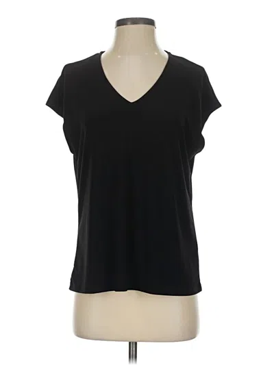 Pre-owned Halogen Short Sleeve Top Black V-neck Tops