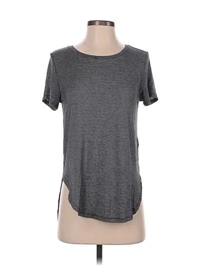 Pre-owned Halogen Short Sleeve Top Gray Crew Neck Tops
