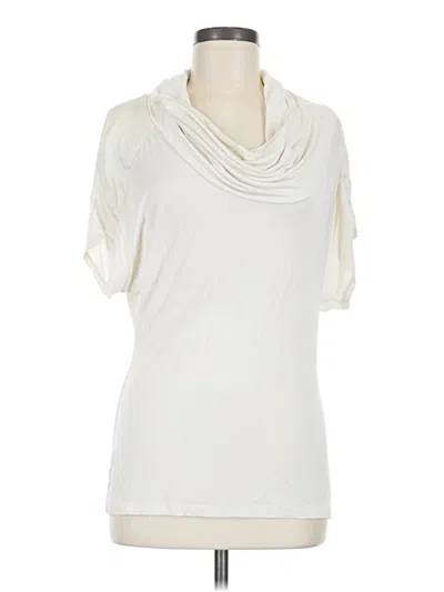 Pre-owned Halogen Short Sleeve Top Ivory Cowl Neck Tops
