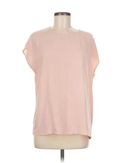Pre-owned Halogen Short Sleeve Top Pink Boatneck Tops