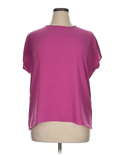 Pre-owned Halogen Short Sleeve Top Pink Boatneck Tops