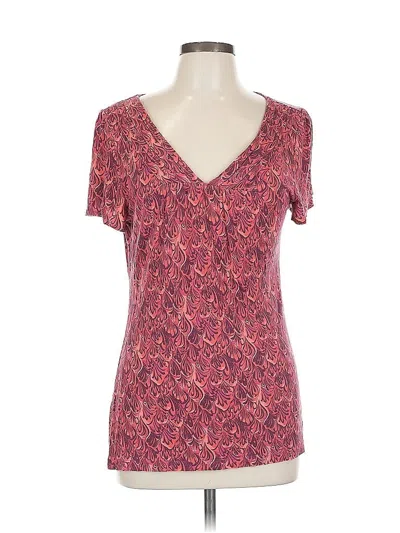 Pre-owned Halogen Short Sleeve Top Pink Sweetheart Neckline Tops