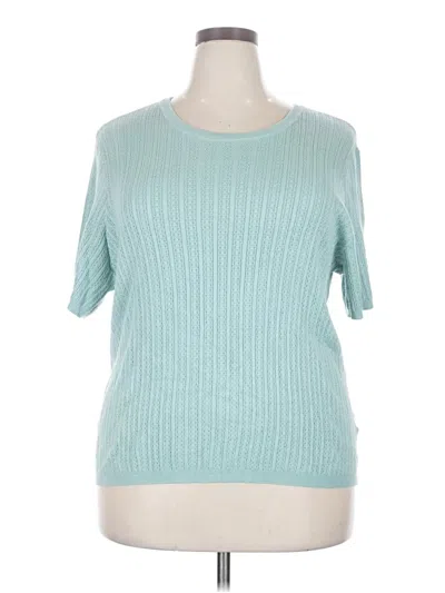 Pre-owned Halogen Short Sleeve Top Teal Boatneck Tops