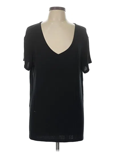 Pre-owned Halogen Short Sleeve T-shirt In Black