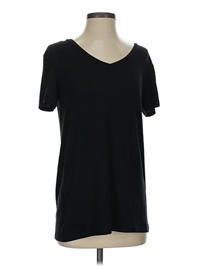 Pre-owned Halogen Short Sleeve T-shirt In Black