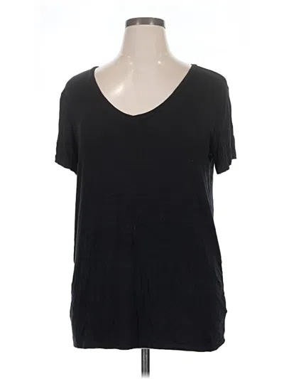 Pre-owned Halogen Short Sleeve T-shirt In Black
