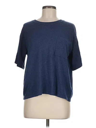 Pre-owned Halogen Short Sleeve T-shirt In Blue