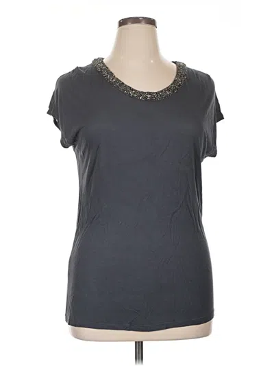 Pre-owned Halogen Short Sleeve T-shirt In Gray