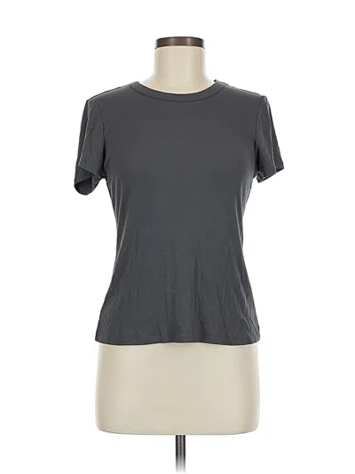 Pre-owned Halogen Short Sleeve T-shirt In Gray