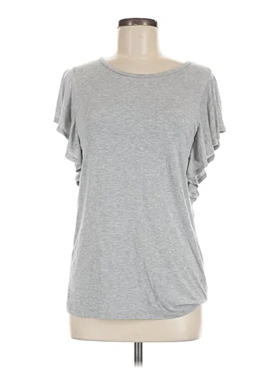 Pre-owned Halogen Short Sleeve T-shirt In Gray